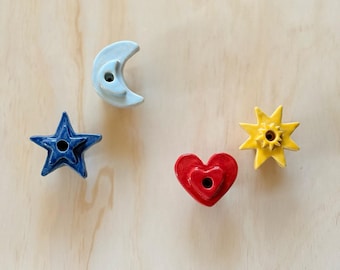 Set of 4 Ceramic Wall Hooks, Ceramic Bubble Letter, Nursery Room, Handmade Decor, Playroom Decor, Wall Hangings