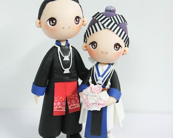 Hmong Wedding Cake Topper, Hmong theme wedding cake decoration, Wedding gift for parents, daughter