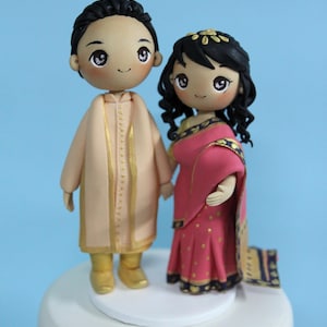 Indian Wedding Cake Topper, Saree wedding, Pakistani Wedding Couple, Hindu wedding, Muslim Wedding, Lehenga Desi Sherwani Dhoti wedding