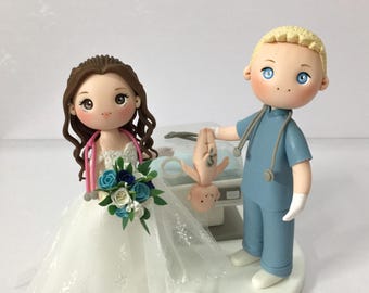 Funny Obstetrician Doctor Wedding Cake Topper, Gynecologist wedding cake theme, Doctor idea wedding party