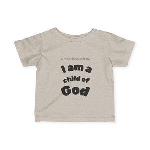 T-shirt en jersey fin pour bébé - enfant de Dieu, grenouillère pour bébé, chemise religieuse pour bébé, cadeau de baptême, vêtement chrétien pour bébé