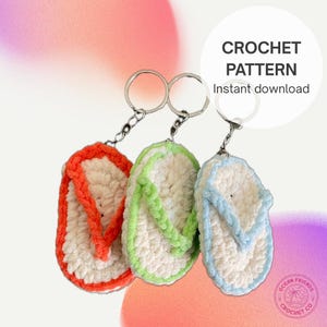 Patrón de llavero de chanclas a crochet: Amigurumi sin costura (PDF) (Descarga digital)