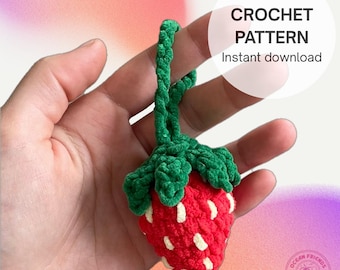 No-Sew Crochet Strawberry Keychain Pattern: Easy Amigurumi (PDF Pattern)