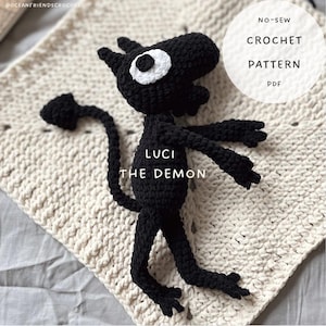 Luci Inspired Demon Amigurumi • Disenchantment Fanart Crochet PDF • Beginner friendly • Black Demon Plush Pattern