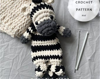 Zippy the Zebra Crochet Pattern, Low Sew Snuggler (PDF Pattern)