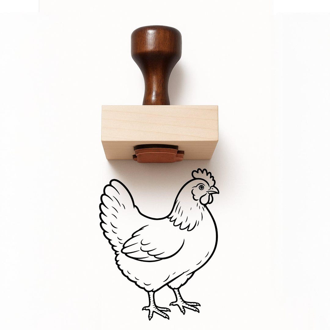 Hen Rubber Stamp – Wood Mounted Stamp – 2x2 or 3x3 Inch – Stamp for ...