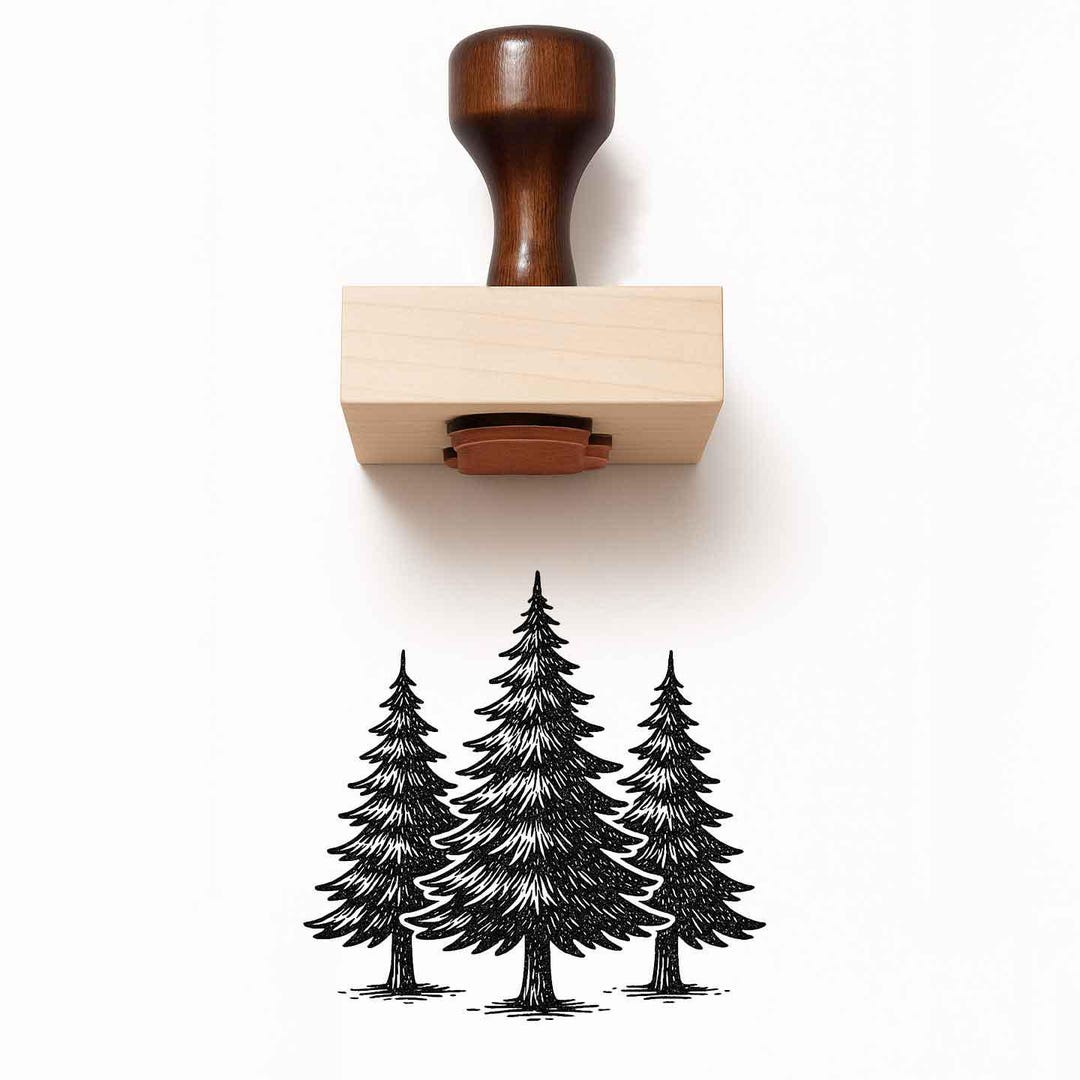 Evergreen Tree Rubber Stamp – Minimal Pine Line, Woodland Crafts - Etsy