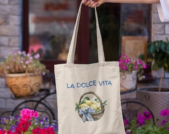 La Dolce Vita Organic Cotton Tote Bag – Lemon Botanical Design