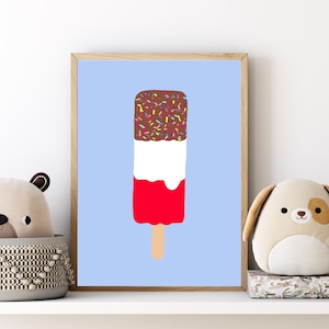 Fab Ice Lolly Wall Art, Fun Printable Summer Decor, 2580x3508px JPEG, Instant Digital Download