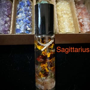 Crystal Infused Sagittarius Zodiac Essential oil Roller