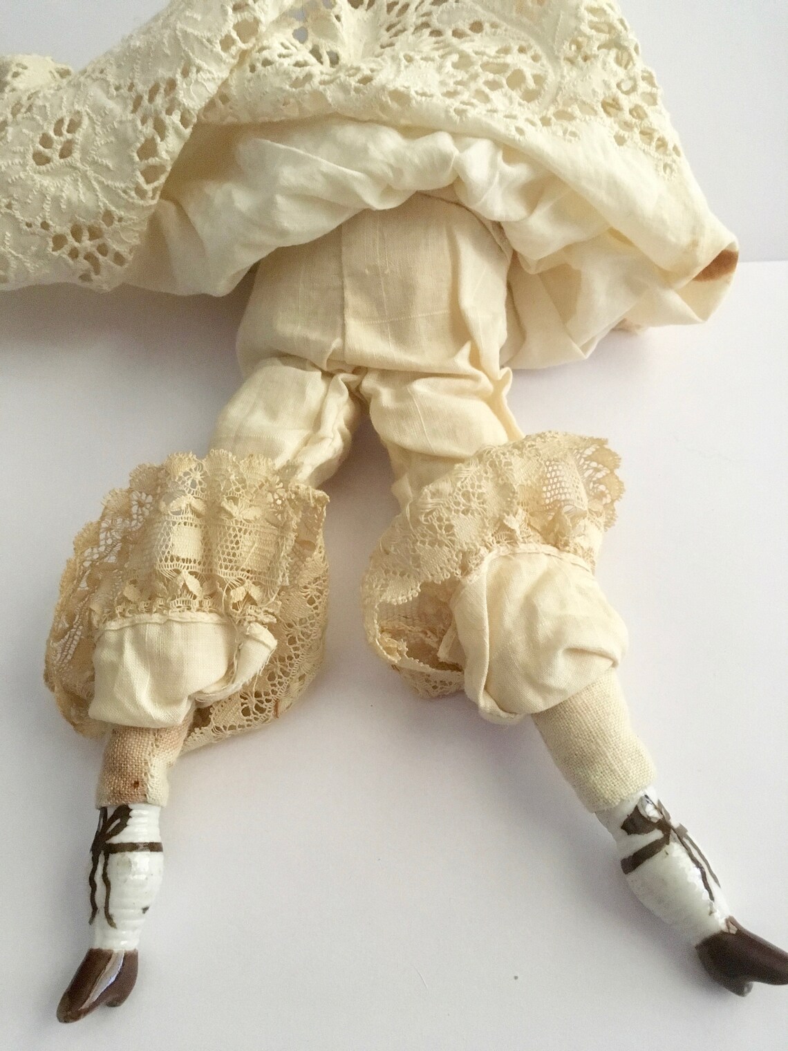 Antique Doll With China Doll Parts Body of Stuffed Muslin Etsy