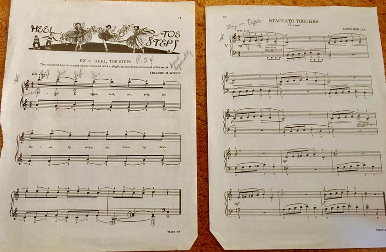 Yellowed Pages Vintage Collectibles 5 Pages Per Lot Photo Props Lot of Vintage Large Sheet Music Pages 9x12