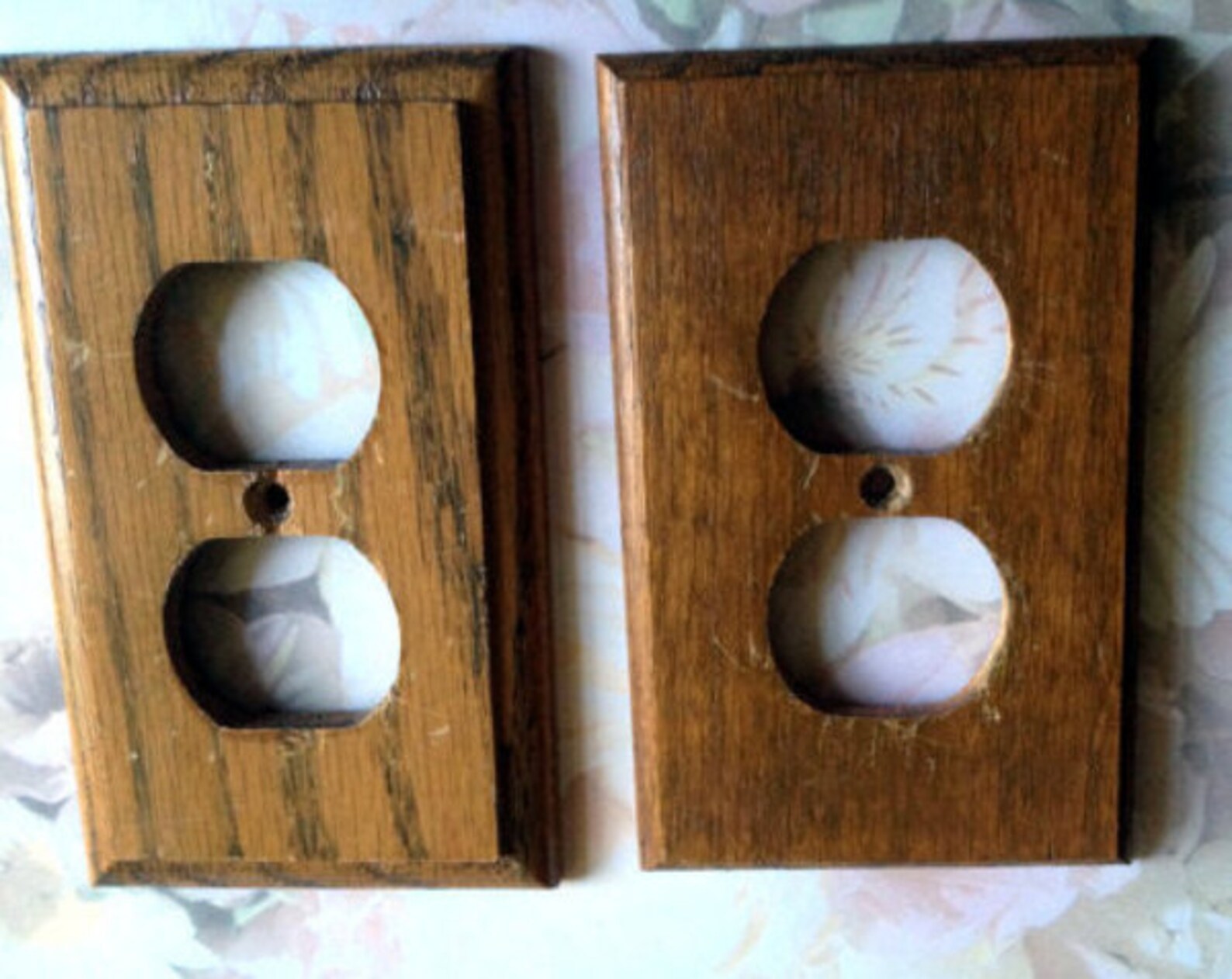 Plug In Covers Oak Wood Vintage Plug In Covers Gift Idea Etsy