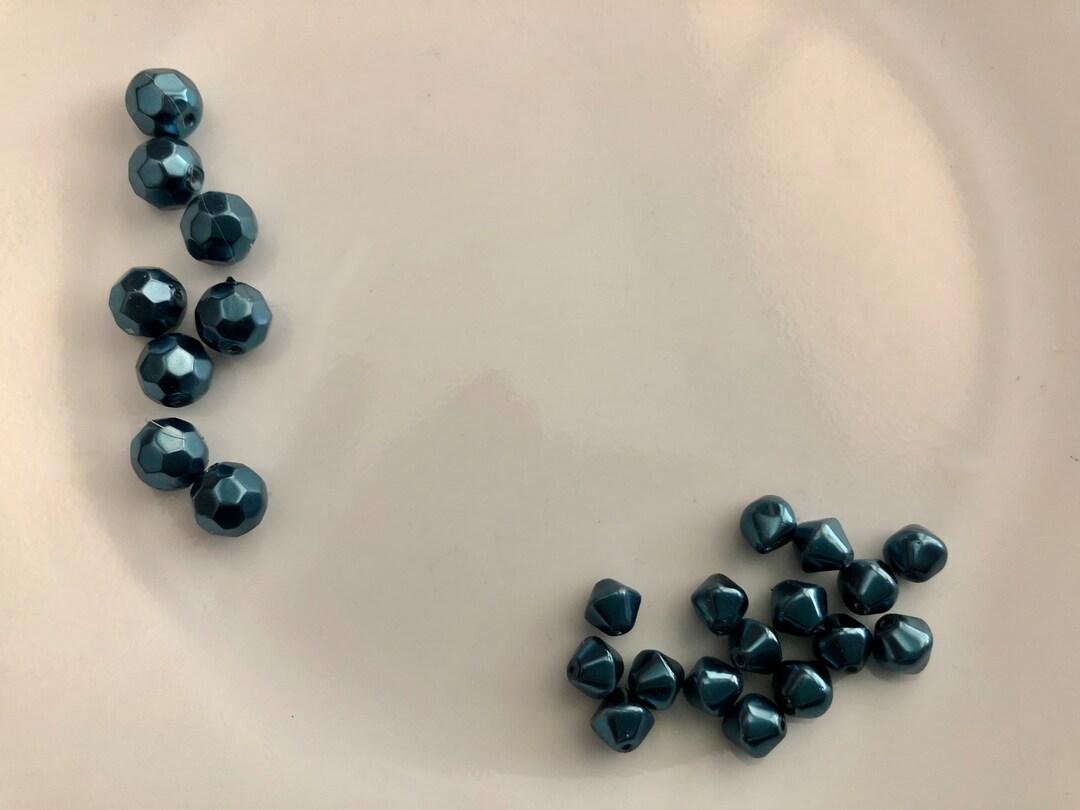 Your Choice of Blue Metallic Beads Beading Supply Jewelry Etsy