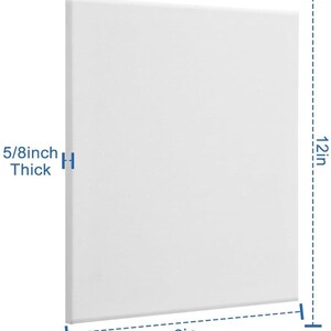 May include: A white canvas stretched over a wooden frame. The canvas is 9 inches wide, 12 inches tall, and 5/8 inch thick. Ideal for painting, drawing, or mixed media art projects.