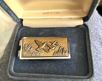Vintage Anson Autumn Ducks Money Clip With Original Box, Excellent Condition
