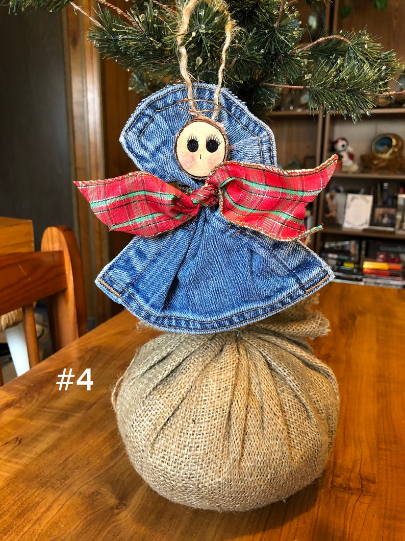 Blue Jean Pocket Angels Handmade Ornament Christmas Etsy