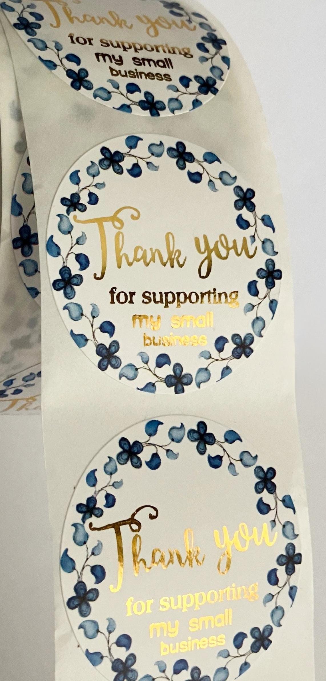 Floral Thank You Stickers, Blue Flower Wreath, 1.5 Inch - Etsy