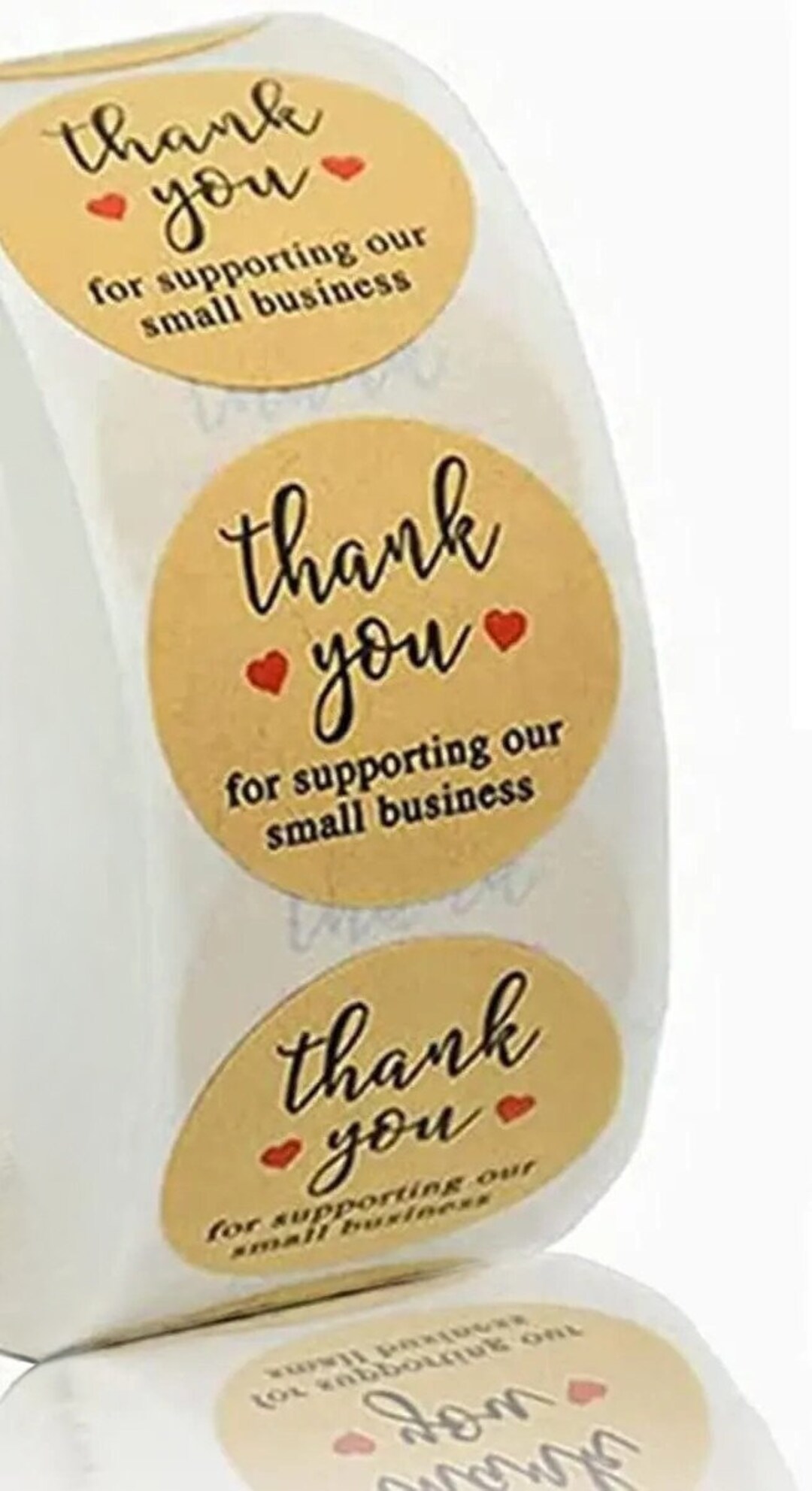 1 Inch Kraft Thank You Stickers, Small Business Appreciation - Etsy