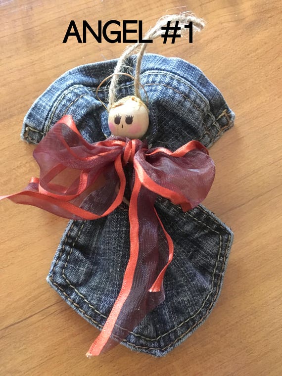 Your Choice Handmade Blue Jean Pocket Angel Ornaments Etsy