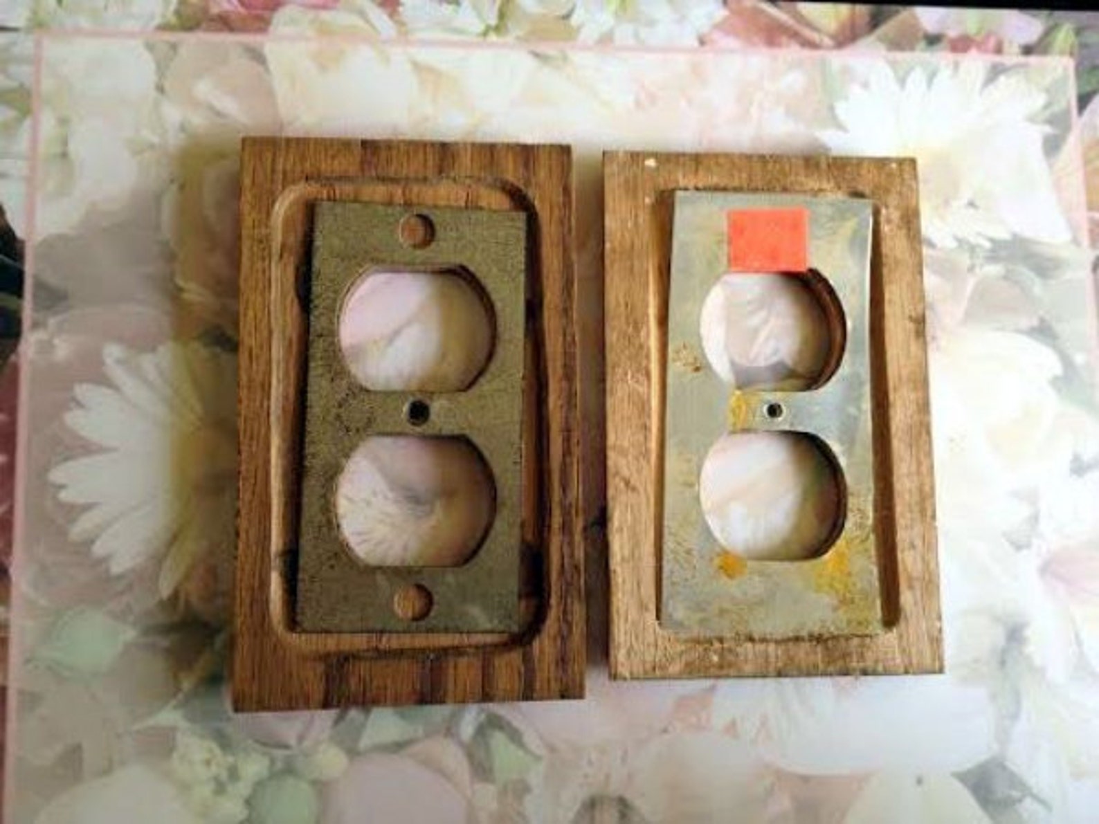Plug In Covers Oak Wood Vintage Plug In Covers Gift Idea Etsy