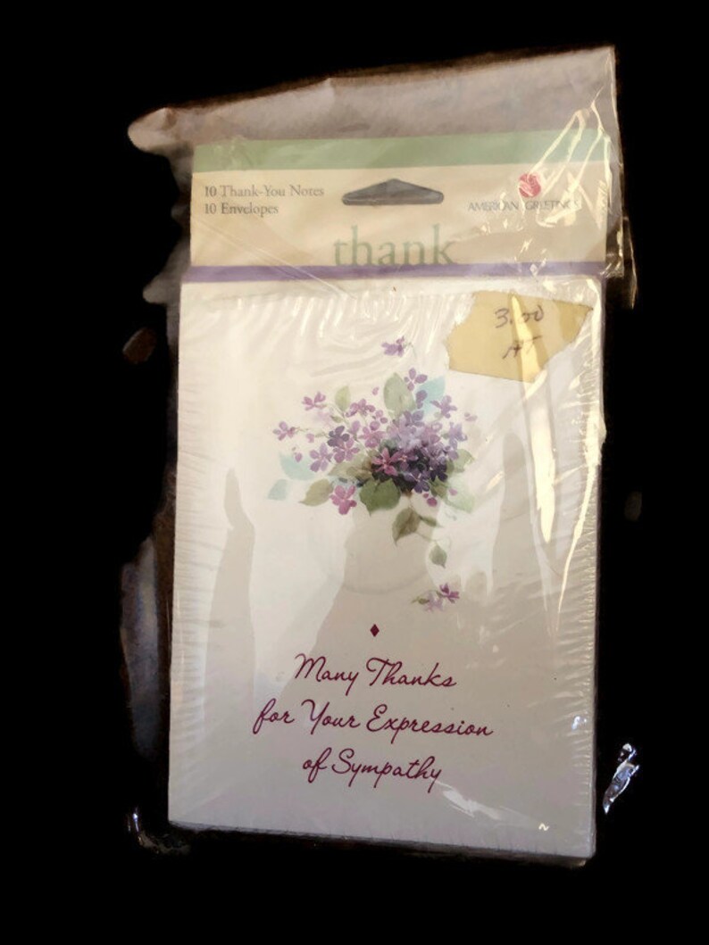 Vintage Unused Sympathy Thank You Note Cards New Old Stock Etsy