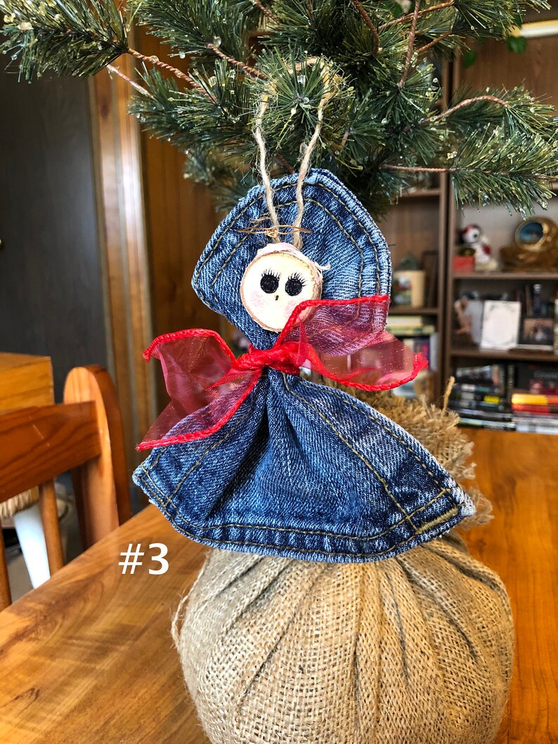 Your Choice Handmade Blue Jean Pocket Angel Ornaments Etsy