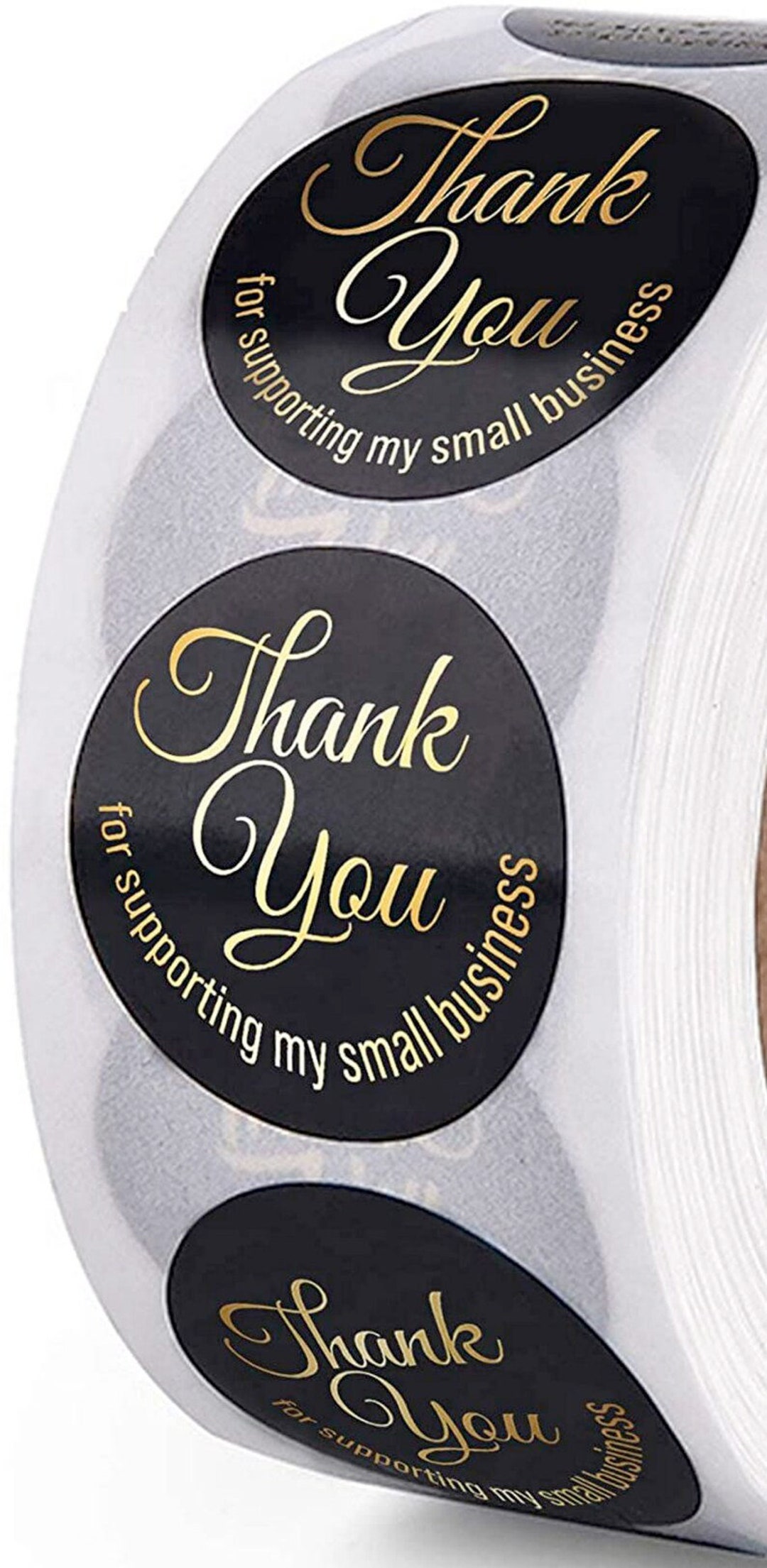 Black and Gold Thank You Stickers: Small Business Appreciation (1.5 ...