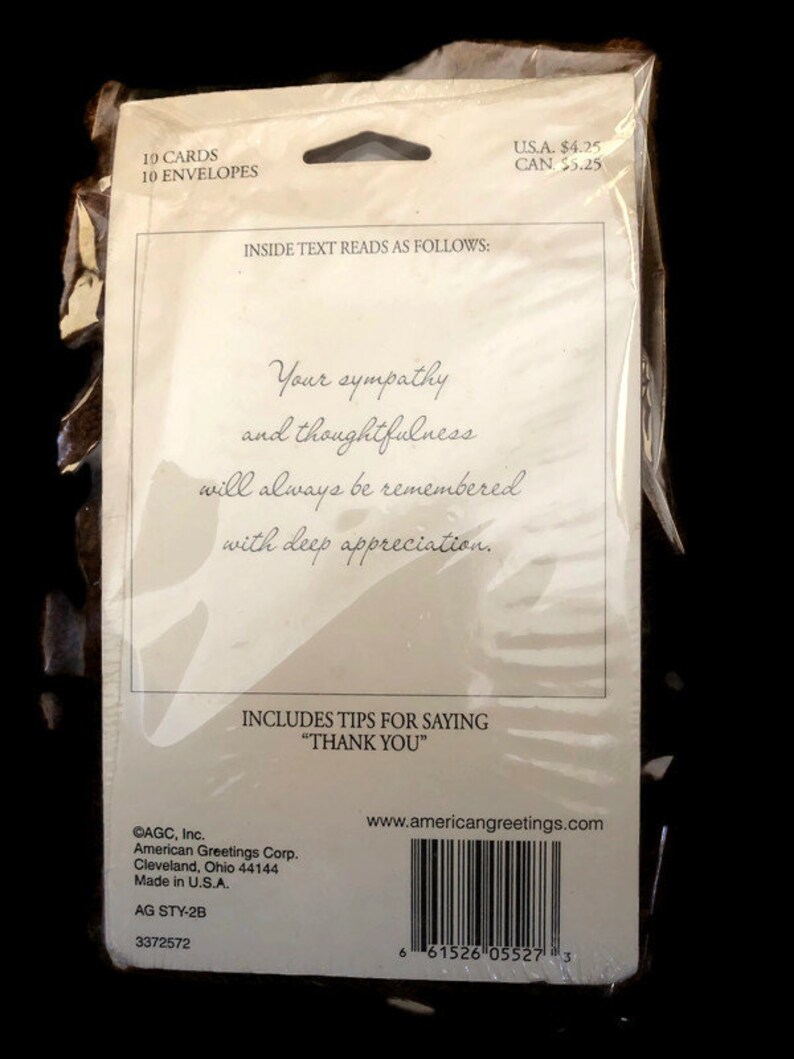 Vintage Unused Sympathy Thank You Note Cards New Old Stock Etsy