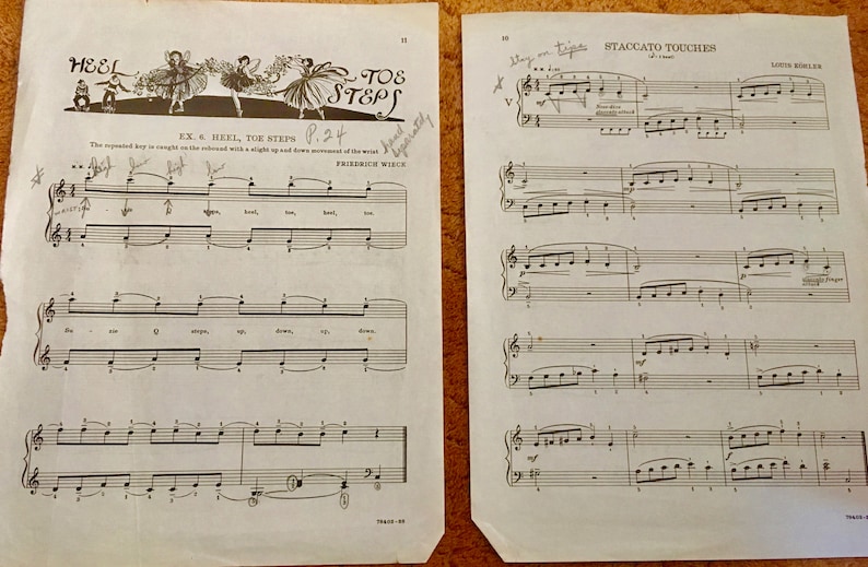 Yellowed Pages Vintage Collectibles 5 Pages Per Lot Photo Props Lot of Vintage Large Sheet Music Pages 9x12