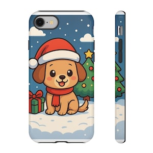 Festive Christmas Phone Case: Red Knit, Reindeer & Tree
