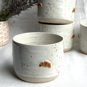 Tazza in ceramica fatta a mano - 380 ml - tazza da colazione - tazza da cappuccino, pezzo unico - tazza da croissant - tazza da caffè - tazza in ceramica