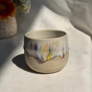 Handgemachte Tasse  Keramik  - 120 ml  - Tropfglasur  - Espresso