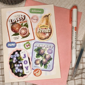 Tarjeta de felicitación - Afrutada (temática de frutas, higos, peras, arándanos, naranjas sanguinas, fresca y divertida, felicitaciones, feliz cumpleaños)