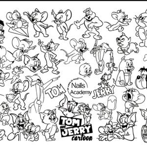 Stamping nail art Tom e Jerry
