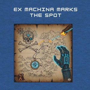 Camiseta con mapa del tesoro de IA - Inspirada en Deus Ex Machina - Diseño X marca el lugar