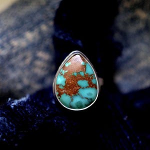 Pilot Mountain Turquoise Sterling Silver Ring sz 6