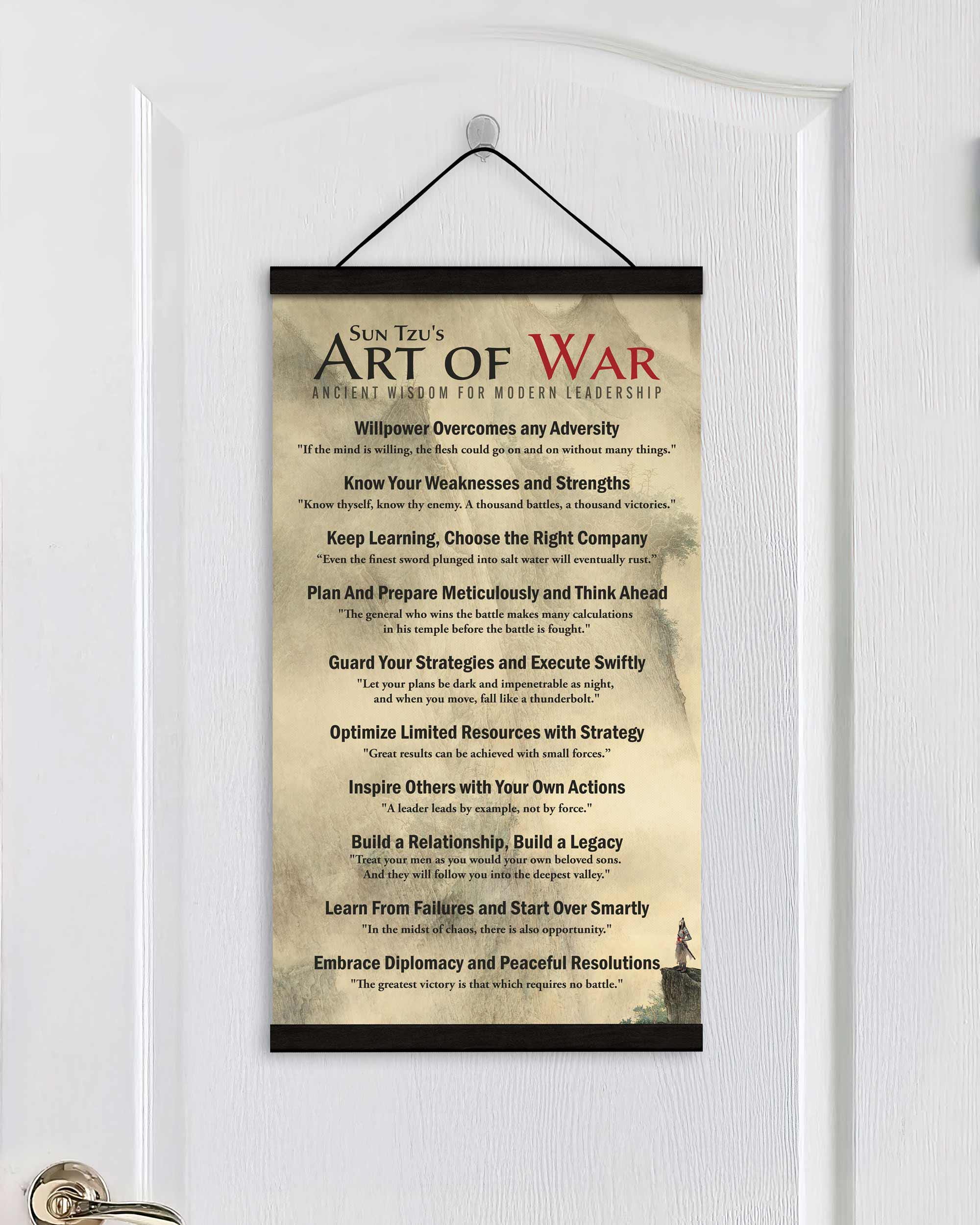 Sun Tzu's Art of War Life Canvas Print with Magnetic Hanger Frame – Inspirational Wall Art for Home & Office, Motivational Quote Poster