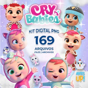 Paquete de imágenes prediseñadas PNG de bebés llorones con lágrimas mágicas | Kit digital PNG Bebés Llorones Lágrimas Mágicas Clipart