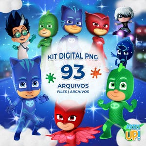 Pj Masks PNG Clipart Pack | Cyfrowy zestaw PNG Pj Masks Clipart