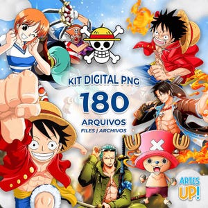 Pacchetto clipart PNG di One Piece | Kit digitale PNG di One Piece