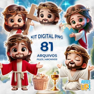 Jesus Christ PNG Clipart Pack | Jesus Christ Cute 3D Clipart Digital Kit PNG