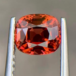Burma No Heat Natural Orange Spinel 1.30 Ct Cushion Cut | Unheated Untreated Loose Gemstone | Rare Collectors Gem for Fine Jewelry Making