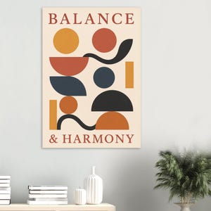 Poster "Equilibrio e armonia" - Arte murale astratta stampabile di metà secolo