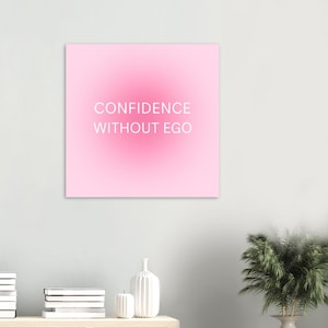 Fiducia senza ego – Poster minimalista con citazione rosa, arte murale ispiratrice