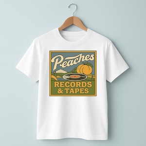 Vintage Vinyl T-Shirt - Peaches Records & Tapes Tee, Music Lover Gift, Retro Shirt, Unisex Casual Wear, Gift for Him/Her