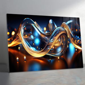 Brightly Colored Tempered glass wall art Abstract, Extra Large Glass Wall Art, Colorful Glass Backsplash, Panoramic Wall Art-Stained Glass