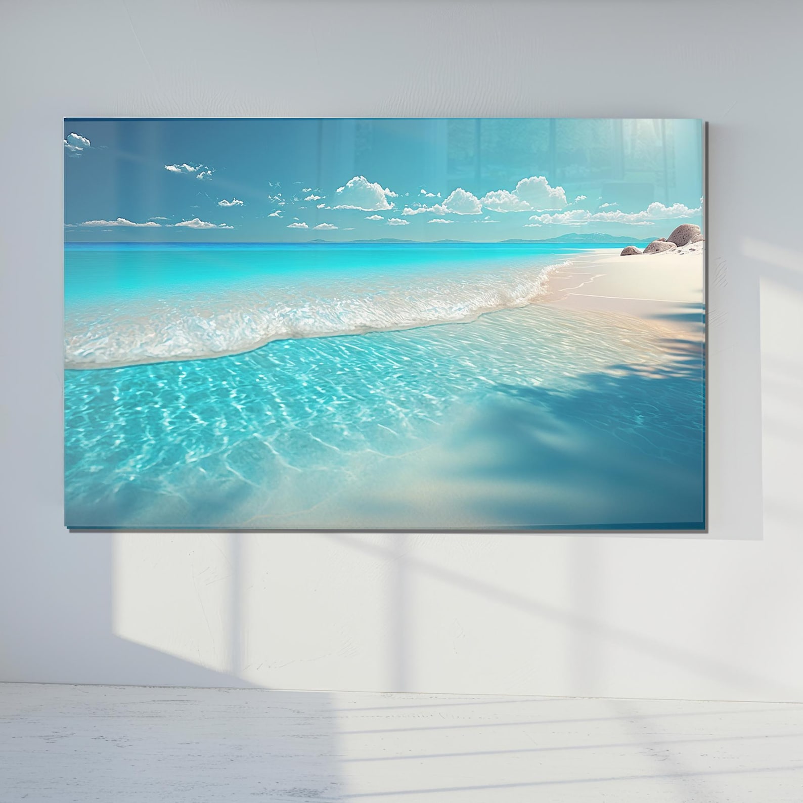 Tempered Glass Ocean Beach Wall Art – Panoramic Coastal Landscape - Etsy