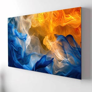 Colorful Tempered Glass Wall Art, Extra Large Stained Glass Panel, Modern Color Smoke Decor, Abstract Glass Wall Hanging Waves Glass Art