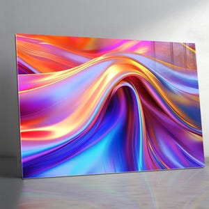 Art mural en verre trempé coloré de luxe abstrait, art mural en verre extra large, dosseret en verre coloré, art mural panoramique-vitrail
